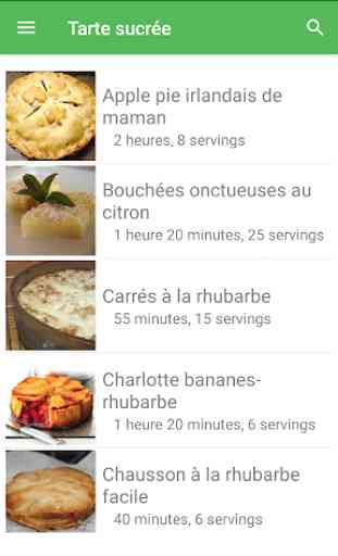 Tarte sucrée avec calories recettes en français. 1
