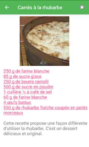 Tarte sucrée avec calories recettes en français. 2