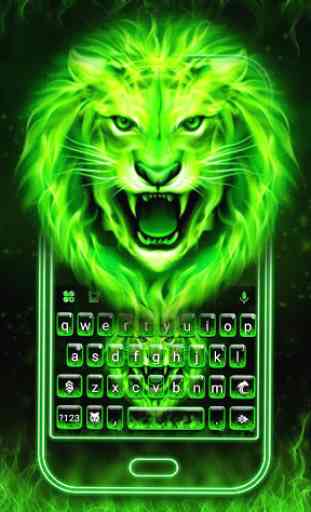 Thème de clavier Green Neon Lion 1
