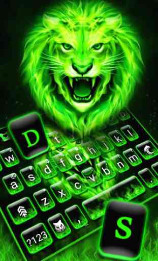 Thème de clavier Green Neon Lion 2