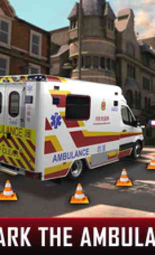 Ambulance Driving Test d'urgence Parking - Hôpital City First Aid Vehicle Simulator 3