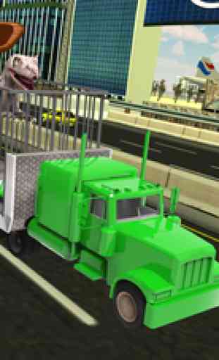 Dinosaure en colère jeux transport et camion zoo 4