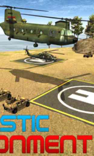 Hélicoptère de l'armée de secours Cargo Simulator - 3D Commando Apache pilote jeu de simulation 4