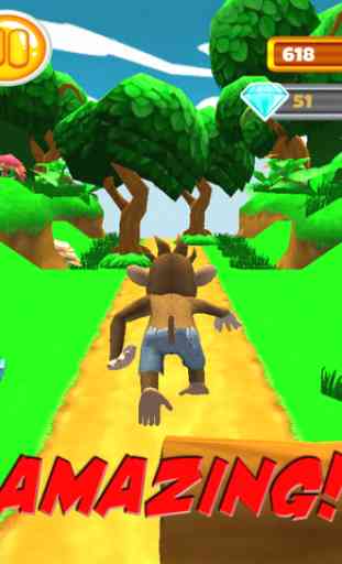 Banana Monkey Jungle Run Gorille Jeu 2