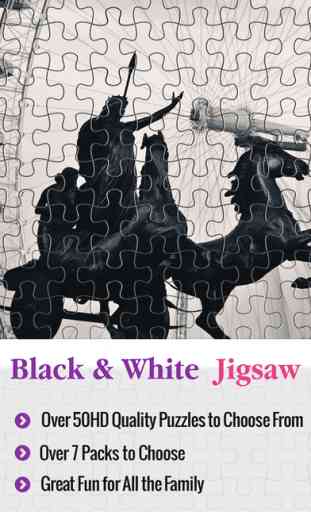 En noir et blanc Jigsaw - Puzzle Epic Trivia Quête 4 Kids & Family Fun 1