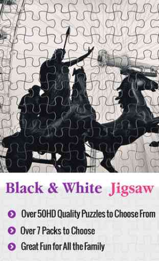En noir et blanc Jigsaw - Puzzle Epic Trivia Quête 4 Kids & Family Fun 4