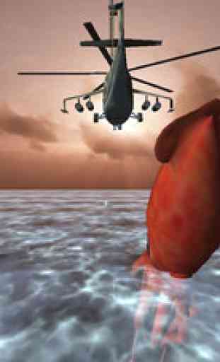 Noir attaque de poulpe aviaire - Invasion de seiche faim heli strike 3D 3