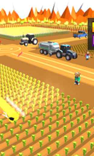 Blocky Plow Farming Harvester: Farming Simulator 1