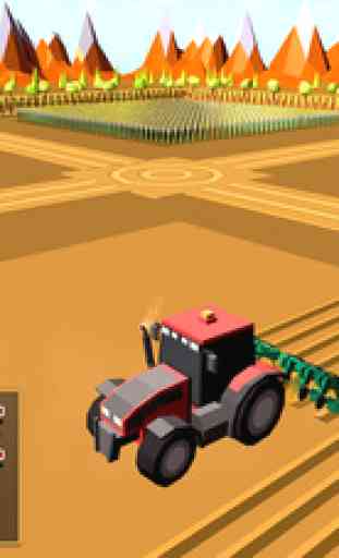 Blocky Plow Farming Harvester: Farming Simulator 2