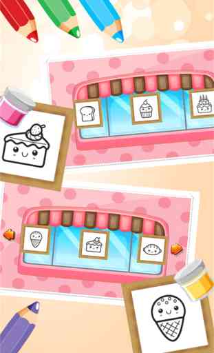 Gâteau Bonbons Colorbook éducation jeu de coloriage pour les enfants et tout-petits 3