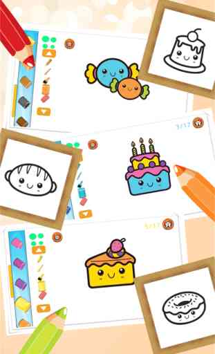 Gâteau Bonbons Colorbook éducation jeu de coloriage pour les enfants et tout-petits 4
