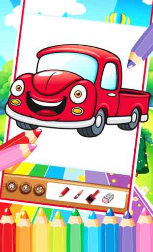 Camion de pompiers voiture gratuit Coloriage pour les enfants 3