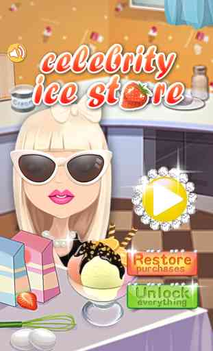 célébrité magasin de crème glacée - jeux de cuisine 1