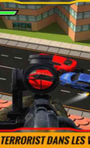 Ville militaire simulateur de sniper 3D: frapper les terroristes dans les véhicules armés 4