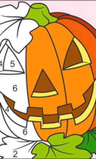 Coloriages numérotés – Halloween - Gratuit 1