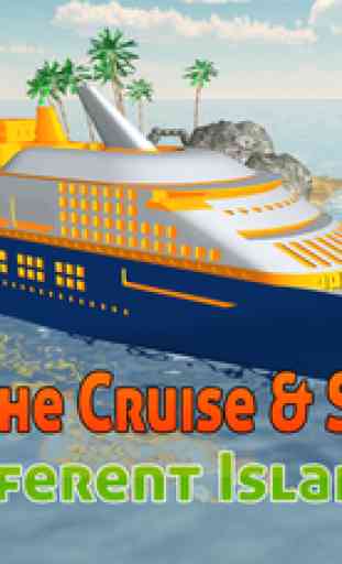 Cruise Ship Simulator 3D - Voile méga bateau sur la mer pour ramasser et déposer des passagers de l'île 2