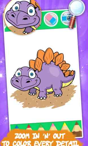 Livre de coloriage pour enfants avec des dinosaures - Dessin, peinture et gribouillage studio GRATUITS 1