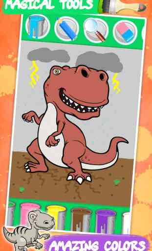 Livre de coloriage pour enfants avec des dinosaures - Dessin, peinture et gribouillage studio GRATUITS 2