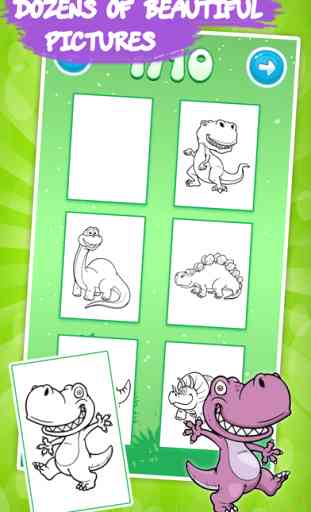 Livre de coloriage pour enfants avec des dinosaures - Dessin, peinture et gribouillage studio GRATUITS 3
