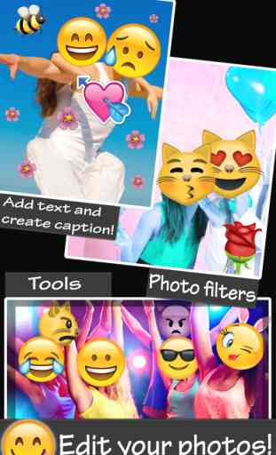 Emoji Face à vous même - Fabricant de Photo drôle à ajouter des émoticônes, émoticônes et Smileys sur la photo pour Instagram 3