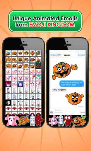 Emoji Kingdom 15 gratuit citrouille Halloween émoticône animation Soutien  iOS 8 1