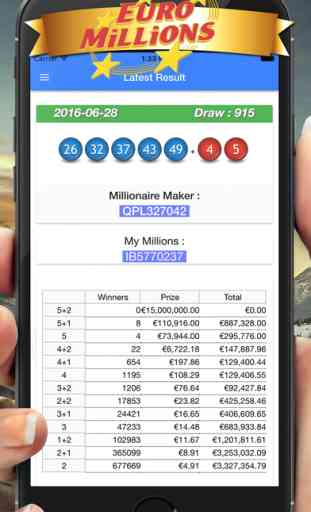 EuroMillions My Million Millionaire Maker résultat 1