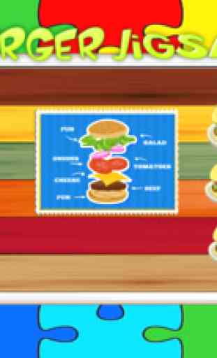 Alimentation Burger Jigsaw - Jeux de cuisine Puzzles pour adultes et gratuit pour les enfants 2