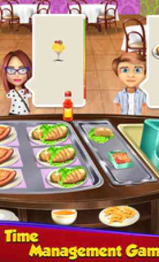 Food Court Bistro Fever Restaurant - Chef de cuisine Saucisses & Sandwich Scramble Games 2