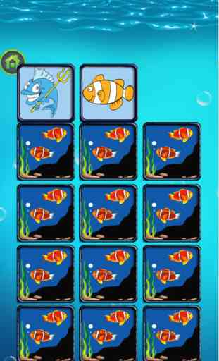 trouver les poissons heureux dans la correspondance mignon de bande dessinée cartes de puzzle jeu 2