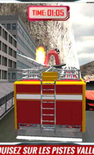 Camion de pompiers Colline Escalade Simulateur 3D Jeu 2