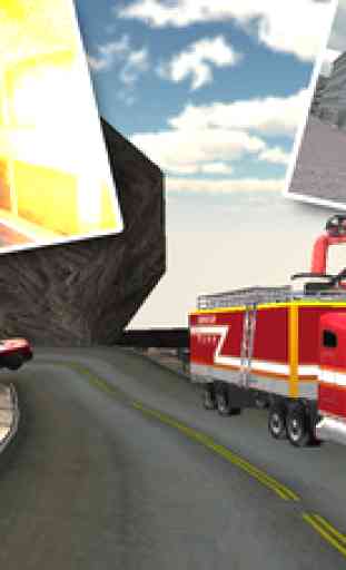 Camion de pompiers Colline Escalade Simulateur 3D Jeu 4
