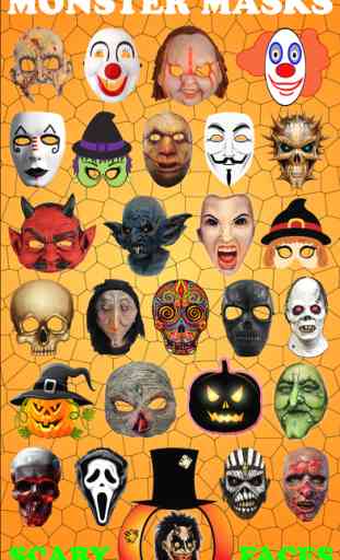 Halloween Monstre Masques Photo Sticker Maker Free 2