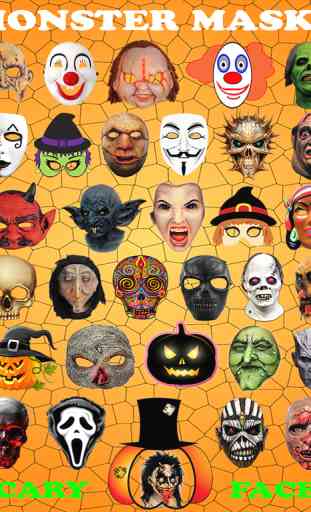 Halloween Monstre Masques Photo Sticker Maker Free 3