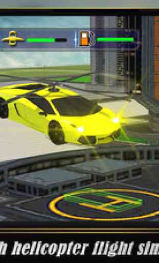 Helicopter Flying Muscle Car: Extreme Jet Airplane Flight Pilot 3