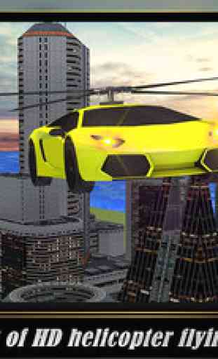 Helicopter Flying Muscle Car: Extreme Jet Airplane Flight Pilot 4