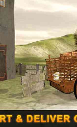 Charrette à cheval simulateur - Le transport du foin par chariot d'entraînement 1