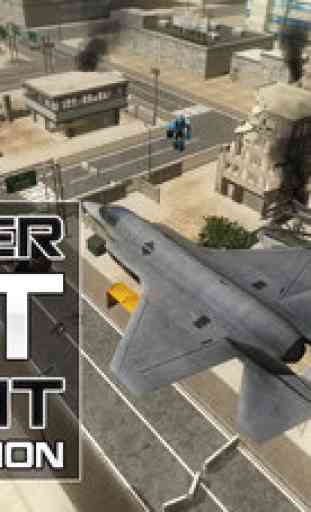 Jet Fighter vs Robot - armée de l'air et de véritables robots de combat 3D jeu de simulation 3