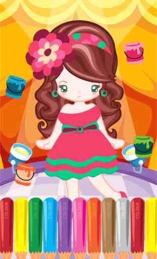Jeu Little Girl Fashion Coloring mondiale tirage éducatifs Enfants 1