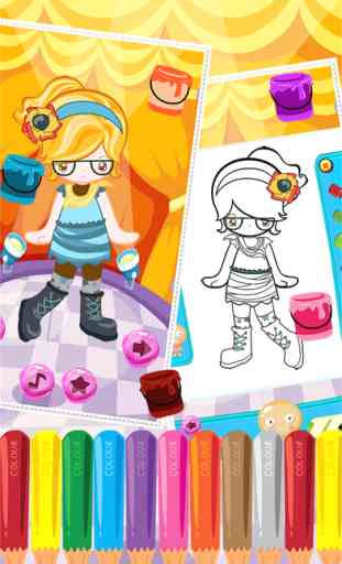 Jeu Little Girl Fashion Coloring mondiale tirage éducatifs Enfants 3