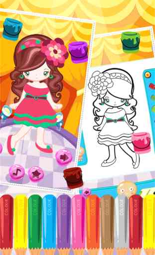 Jeu Little Girl Fashion Coloring mondiale tirage éducatifs Enfants 4