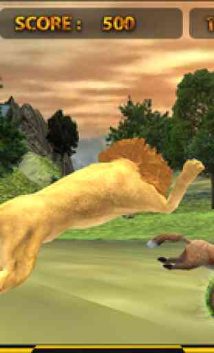 Lion de Chase sauvage roi Attaque 3D 3