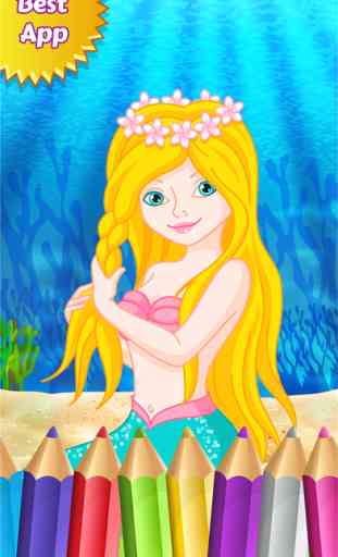 Mermaid Princess Color Book Dessin peinture au jeu de coloriage pour les enfants 1