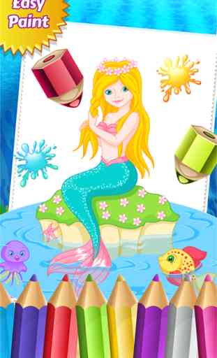 Mermaid Princess Color Book Dessin peinture au jeu de coloriage pour les enfants 3