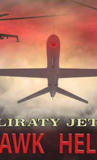 Militaire jet blackhawk hélicoptère 3D - voler armures tempête de métal chopper 1