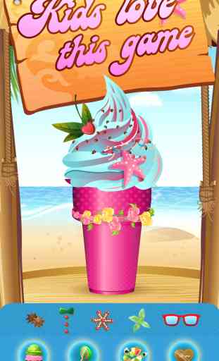 Mon Frozen Ice Cream Sundae Maker - Le Salon Virtuel de Bruit de Sucre Coton Party Shop Jeu Sucrerie Cone 2