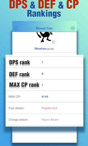 Moves Calculator for Pokémon Go-Damage&DPS 1