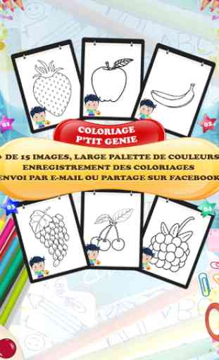 P'tit Génie Colorie Les Fruits - Coloriage GRATUIT 4