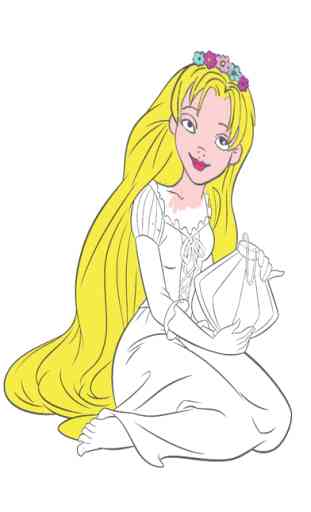 Princesse Raiponce à colorier – Dessins de princesses à peindre 1