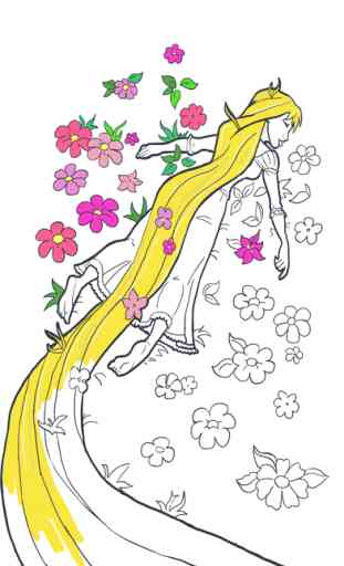 Princesse Raiponce à colorier – Dessins de princesses à peindre 2