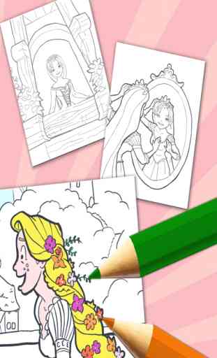 Princesse Raiponce à colorier – Dessins de princesses à peindre 3